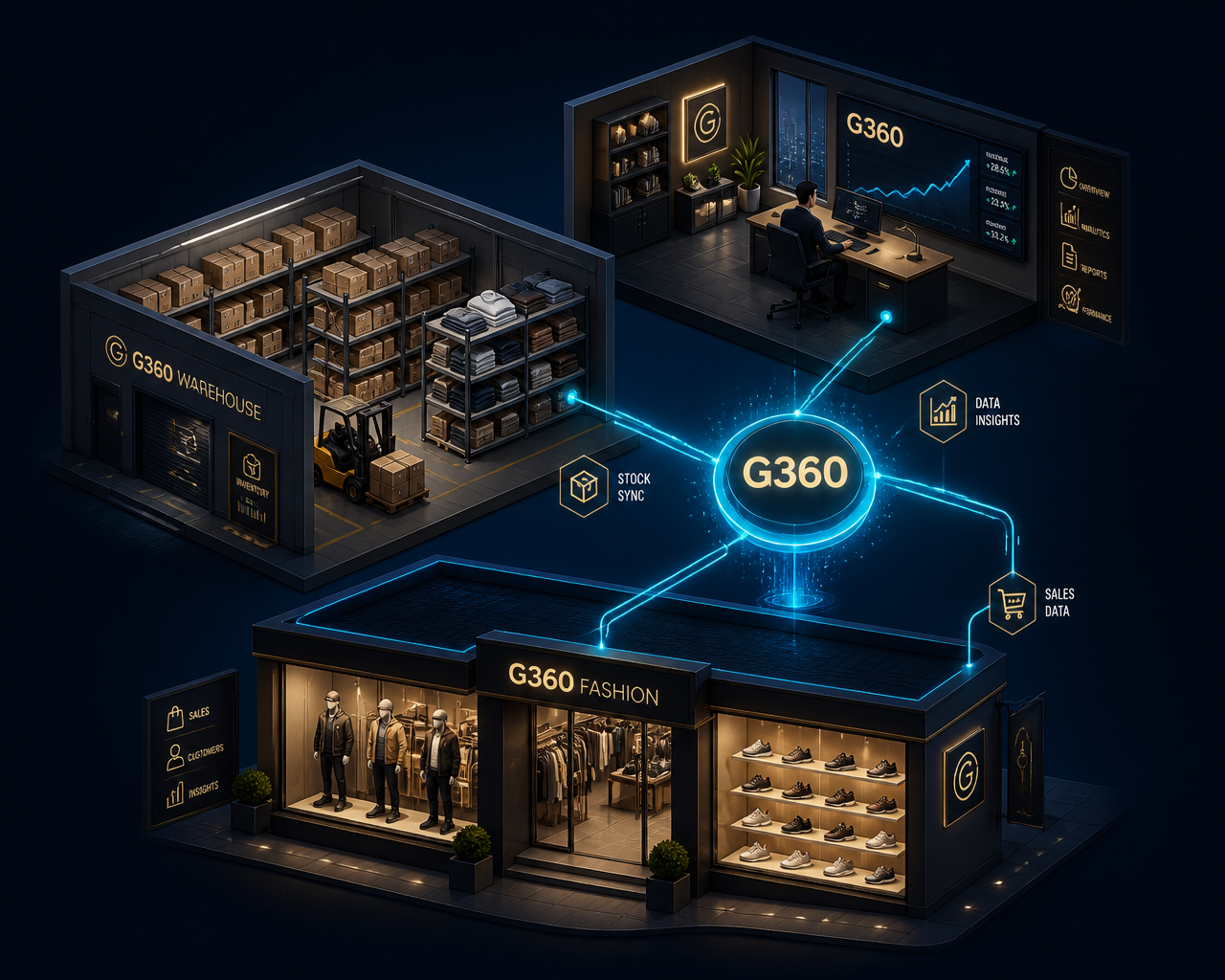 Hub de negócios integrados GECON 360 — loja, estoque e gestão conectados